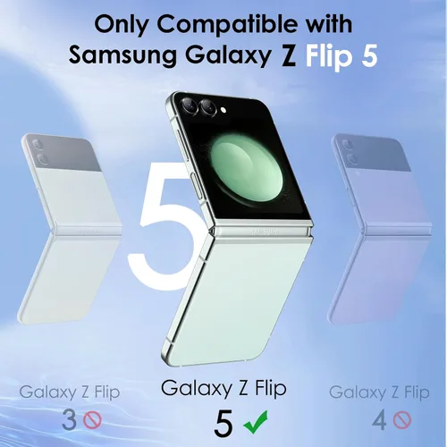 Miniatura 2 de JETech Protector de pantalla de privacidad frontal para Samsung Galaxy Z Flip 5, película de vidrio templado antiespía con herramienta de fácil