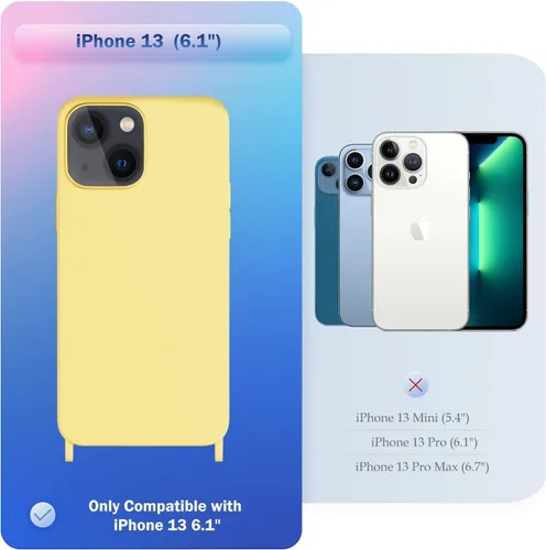 Miniatura 2 de Funda compatible con iPhone 13 con correa, funda cruzada para iPhone con cordón, ajustable, a prueba de golpes, protección contra caídas, funda