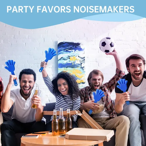 Miniatura 3 de 24 pinzas de mano color azul rey de 7.5 pulgadas para hacer ruido, regalos de fiesta, aplausos de plástico, eventos deportivos, pelota de animación