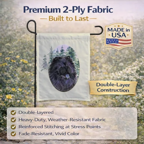 Miniatura 5 de Caroline's Treasures SS8048GF Chow Chow - Bandera de jardín decorativa para patio exterior, obras de arte de patio, macizos de flores