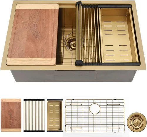 Miniatura 12 de Fregadero de Barra Negro de 10 Pulgadas Bajo Encimera-VASOYO 10x18 Fregadero de Barra Húmeda Bajo Encimera Pequeños Fregaderos de Cocina para RV