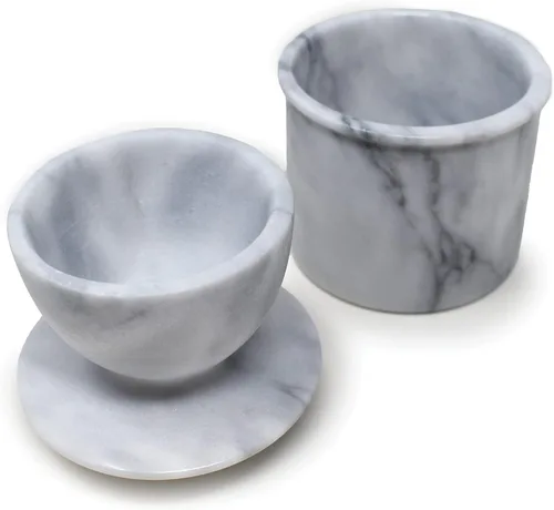 Miniatura 9 de Mantequillera Norpro de mármol, color blanco, talla única , Blanco crudo
