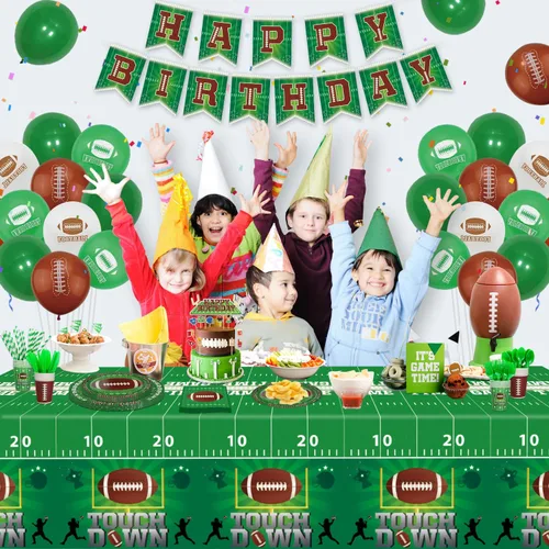 Miniatura 2 de Paquete de 204 decoraciones de fiesta de cumpleaños de fútbol, suministros de fiesta de fútbol, decoración de fiesta de fiesta de juegos deportivos