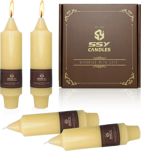 Miniatura 27 de Velas cónicas cortas de 5 pulgadas, velas sin aroma hechas a mano, juego de 4 con tiempo de combustión largo, velas retorcidas para boda, hogar