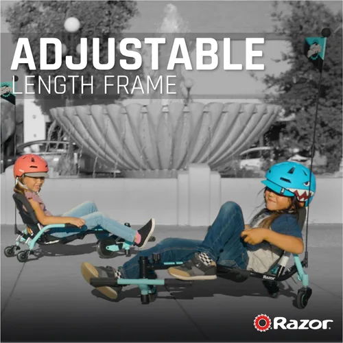 Miniatura 8 de Crazy Cart Shuffle de Razor – Kart de deriva con propulsión infantil para edades de 4 años en adelante, tecnología Crazy Cart Drift Bar, marco