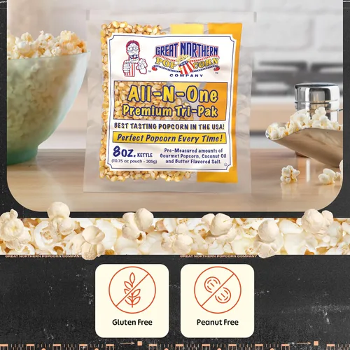 Miniatura 3 de Great Northern Popcorn - Paquete de 12 palomitas de maíz estilo cine – Paquete de 12 palomitas de maíz pre-medido de 8 onzas, sal, paquetes