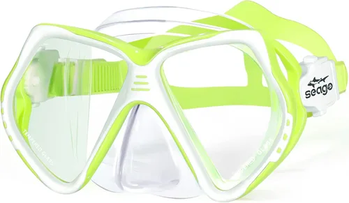 Miniatura 7 de Seago Gafas de natación para niños con cubierta para la nariz, máscara de esnórquel, máscara de buceo y natación, vidrio templado antivaho
