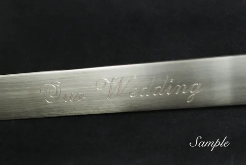 Miniatura 7 de Cuchillo de cristal para tostar de boda de oro y servidor de pastel de boda grabado personalizado