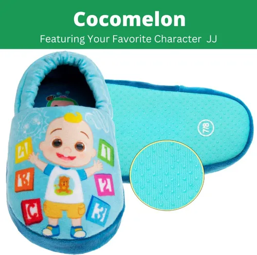 Miniatura 2 de Josmo Cocomelon - Pantuflas para niños y niñas, zapatos de casa para niños y niñas, pantuflas de felpa cálidas, zapatos de cocomelon (bebéniño)