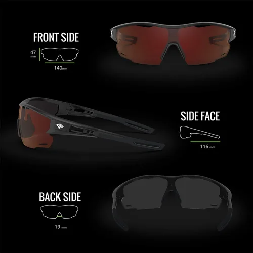 Miniatura 6 de TOREGE Gafas de sol polarizadas deportivas para hombres y mujeres, lentes de sol para ciclismo, correr, pesca, barco, senderismo, playa, TR66