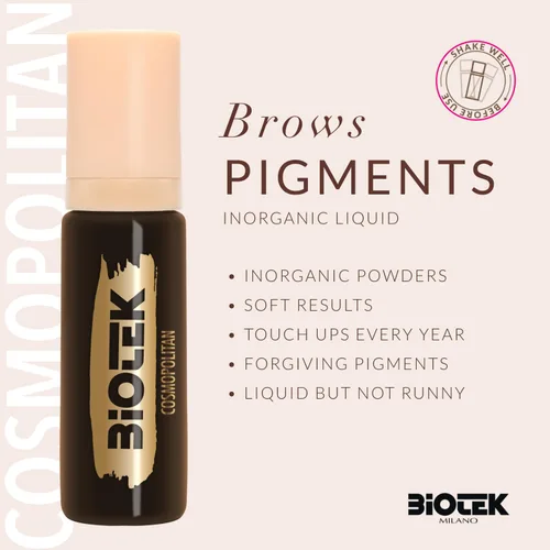 Miniatura 3 de Pigmento de cejas para maquillaje permanente profesional, líquido inorgánico, color marrón extra oscuro, fabricado en Italia, Cosmopolitan, 0.50