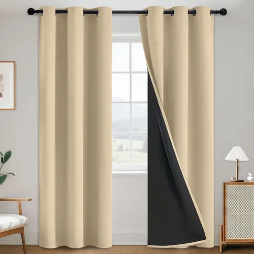 Miniatura 13 de SimpleHome - Cortinas opacas 100% para recámara, cortinas de ventana con ojales beige, con aislamiento térmico, cortinas de oscurecimiento
