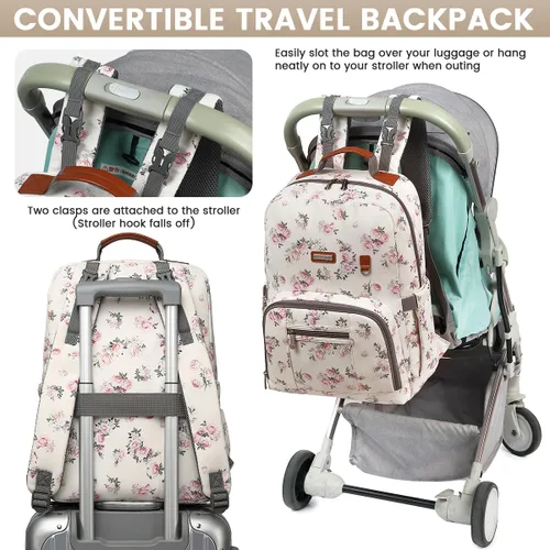Miniatura 3 de Mochila para pañales, bolsas grandes de pañales para bebé con almohadilla cambiadora portátil para niños y niñas, bolsa de viaje multifunción