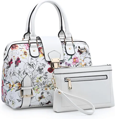 Dasein - Bolso de mano para mujer, diseño de barril, cuero vegano, bolso de hombro, con asa superior, a la moda, bolso de trabajo