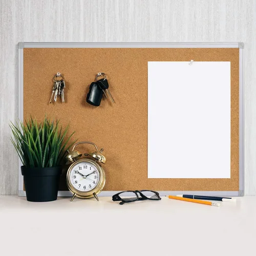 Miniatura 2 de Paquete de 2 tableros de anuncios de corcho de 20 x 30 pulgadas, tablero de corcho con marco de aluminio plateado, tablero de oficina para corcho