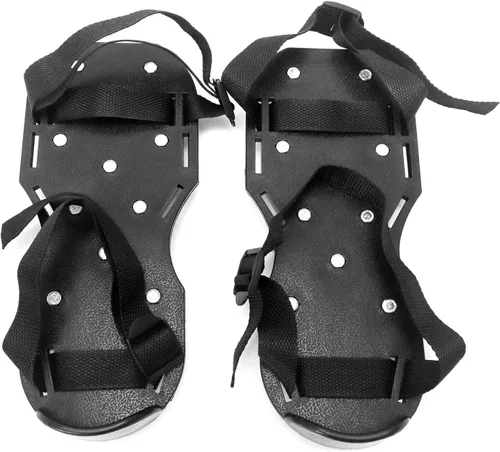 QWORK Zapatos Gunite con pinchos cortos de 3/4 pulgadas, perfectos para pisos epoxi, superposiciones, instalación de cubierta, color verde (par)