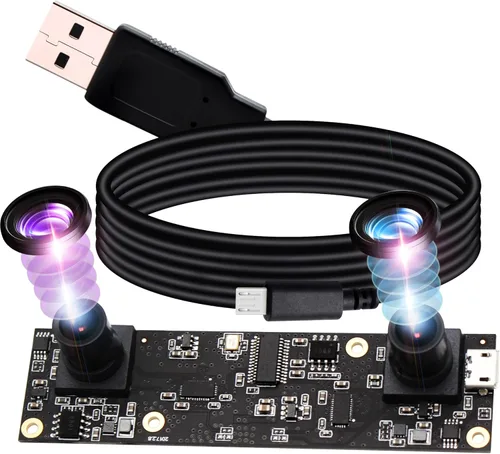Webcamera_USB 1080P Módulo de cámara USB de doble lente para computadora Gran angular Dual Vision PC Cámara Mini UVC USB2.0 Cámara web 3D Cámara