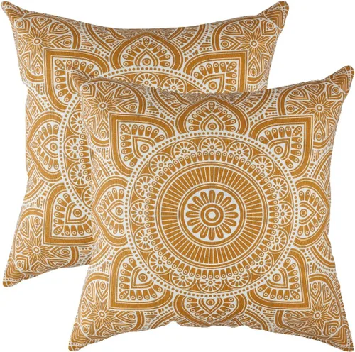 Miniatura 7 de TreeWool - Juego de 2 fundas para almohadas decorativas, diseño caleidoscopio, almohadas de cojín, cubierta deslizante para almohada y para el sofá