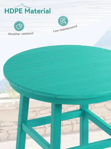 Miniatura 5 de Mesa redonda de bar para exteriores, mesa de pub superior de 41.5 pulgadas, mesa de bar de alta densidad resistente a la intemperie, mesa de patio
