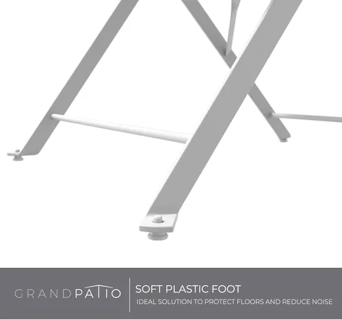 Miniatura 6 de Grand patio Juego de muebles plegables de 3 piezas para exteriores, diseño portátil para bistró y balcón (blanco con cojín)