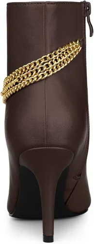 Miniatura 4 de Allegra K Botines de tacón de aguja puntiagudo para mujer, M