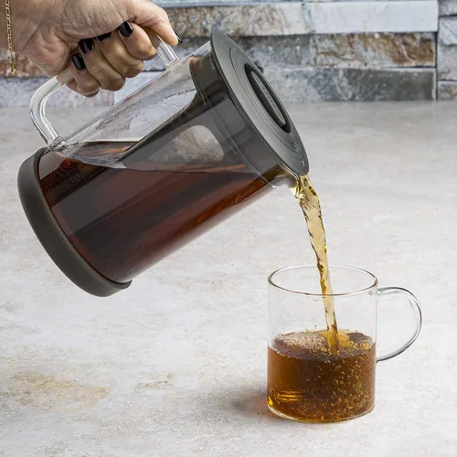 Miniatura 6 de Primula Pace - Cafetera fría con jarra de vidrio duradera y tapa hermética, apta para lavavajillas, tamaño perfecto de 6 tazas, 1.6 cuartos