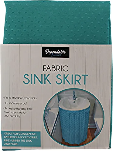 Falda de Fregadero de Baño de Tela con Puntada de Diamante, Fregadero Utilitario, Impermeable, se Adapta a Fregaderos de Tamaño Estándar, Añade
