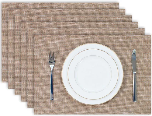 Miniatura 47 de Kevin Textile - Juego de 4 manteles individuales resistentes al calor, lavables, para fiestas, bufé, cenas, 13 x 19 pulgadas, color negro