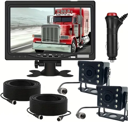 Miniatura 2 de Reverse Camera 7inch Monitor 2X Backup Camera 12-24V 8LED IR Rear Truck HD Display Full Set Parking Reverse for Pickup Van RV(1 Camera kit)