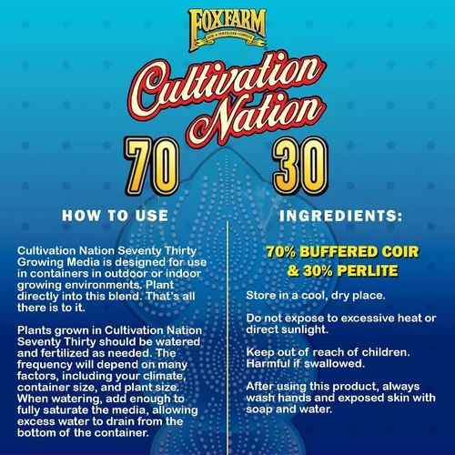 Miniatura 6 de FoxFarm Cultivation Nation 70:30 Medios de cultivo, 2 pies cúbicos - Mezcla de fibra de coco y perlita - Proporciona aireación y drenaje, uso