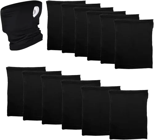 Miniatura 12 de Paquete de 12 polainas para el cuello, bufanda, máscara facial, bandanas para hombres y mujeres, máscara facial, pasamontañas, diademas