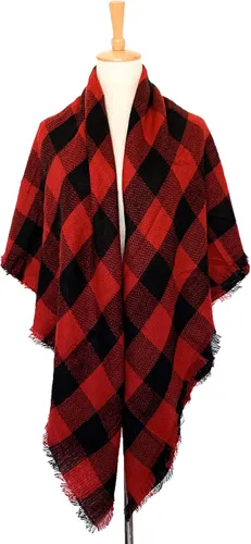 Miniatura 79 de Wander Agio - Bufanda envolvente con diseño a cuadros o triangular para mujer, cálida y larga, de punto, sensación de cachemira, chal