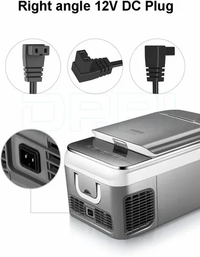 Miniatura 5 de Compresor portátil de ángulo recto de 12 V CC, mini refrigeradores de automóvil, cable de alimentación termoeléctrico universal para automóvil
