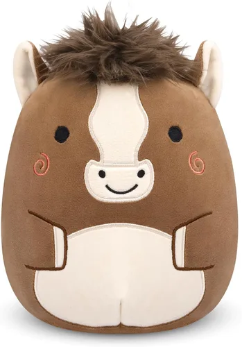 Animal de peluche de caballo, almohada de felpa de caballo marrón de 8 pulgadas para niños, lindo peluche de caballo, animales suaves y enormes,