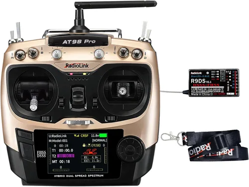 Miniatura 10 de Radiolink AT9S Pro 10/12 Canales Transmisor y Receptor de Radio R9DS, Largo Alcance para Avión/Jet/Drone de Carrera FPV/Cuad/Camión RC Coche/Barco