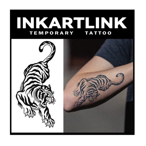 Miniatura 11 de INKARTLINK Tattoo Tech, 2 hojas de tatuaje semipermanente mediano, tatuajes temporales de diseño artístico para adultos, dura 1-2 semanas
