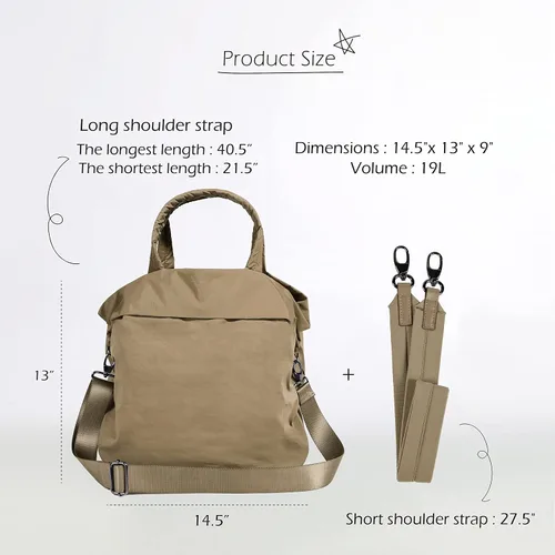 Miniatura 7 de ODODOS Bolsos Hobo Multi 20 con 2 correas para mujer bolsos de mano bolsos cruzados
