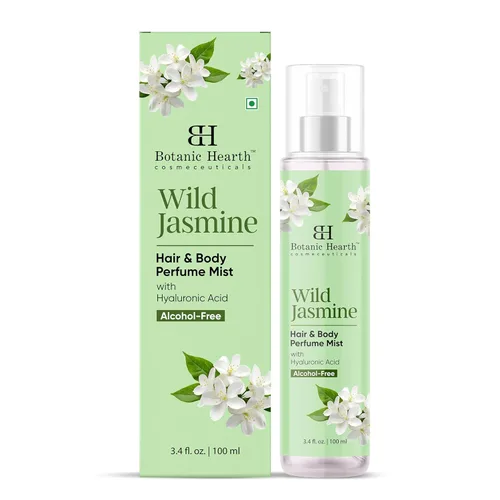 Botanic Hearth Wild Jasmine - Perfume para el cabello para mujeres y perfume corporal en espray de 3.4 onzas líquidas, sin alcohol, hidratante y