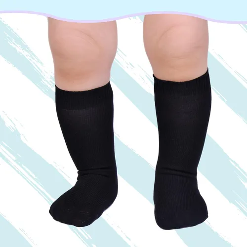 Miniatura 4 de Mini angel Calcetines hasta la rodilla para bebé, calcetines altos hasta el muslo, medias de algodón sin costuras para recién nacidos, niños