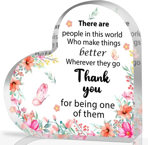 Regalos de Apreciación para Mujeres, Recuerdo de Corazón de Acrílico, Regalos Inspiracionales para Jefa de Colega, Regalos de Despedida de Oficina,
