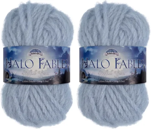 Miniatura 16 de JubileeYarn Halo Fables Yarn - 100g/Skein Bulky Polyester - North Wind Sun - 2 Skeins