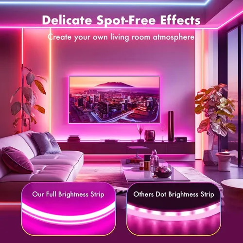 Miniatura 5 de Cuerda de luces LED de neón de 32.8 pies con aplicación/control remoto, diseño flexible de bricolaje, luces de neón de sincronización de música