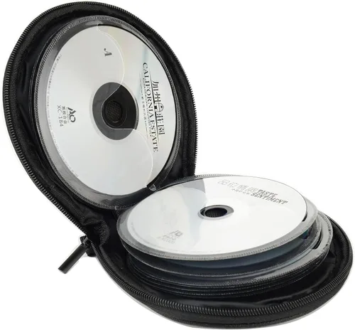 Miniatura 4 de Funda negra para CD/DVD de 20 capacidades, carpeta portátil de almacenamiento de disco para coche, hogar, organizador de transporte de viaje