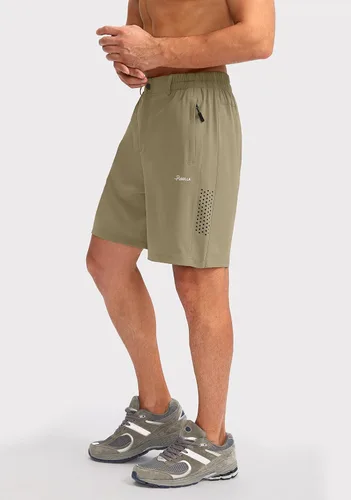 Miniatura 2 de Pudolla Pantalones cortos de senderismo para hombre, pantalones cortos de verano para viajes al aire libre para hombres con bolsillos con cremallera