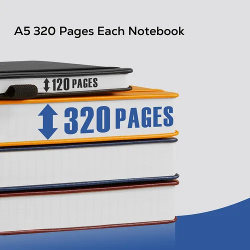 Miniatura 3 de FOCUS DAY Cuaderno Grueso en Formato Diario, Cuadernos de Cuero A5 con 320 Páginas de Papel Rayado para la Universidad, Cuaderno Diario de Tapa Dura