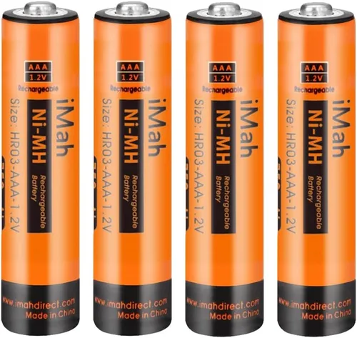 iMah Paquete de 4 baterías recargables Ni-MH AAA de 1.2 V 750 mAh para teléfonos inalámbricos Panasonic, también compatible con BK40AAABU