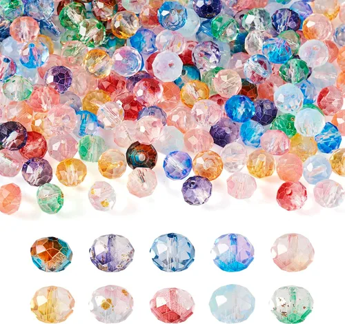 Miniatura 39 de Elecrelive 660 piezas Cuentas de Cristal Briolette de 4mm Cuentas de Vidrio Rondelle Color AB Cuentas de Vidrio Facetadas Sueltas para Bisutería