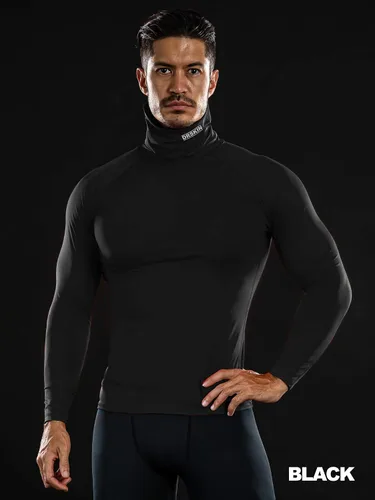 Miniatura 4 de DRSKIN 2 or 1 Pack Men's MASK Turtleneck Compression Shirts Top Long Sleeve Sports Baselayer Running Thermal Athletic Workout