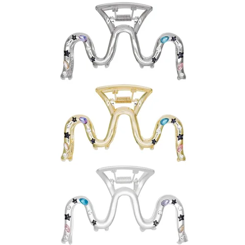 Miniatura 15 de Sinide - Pinzas de metal para el cabello de 3.5 pulgadas, pinzas grandes de acetato de celulosa, pinzas para cabello largo y grueso, accesorios