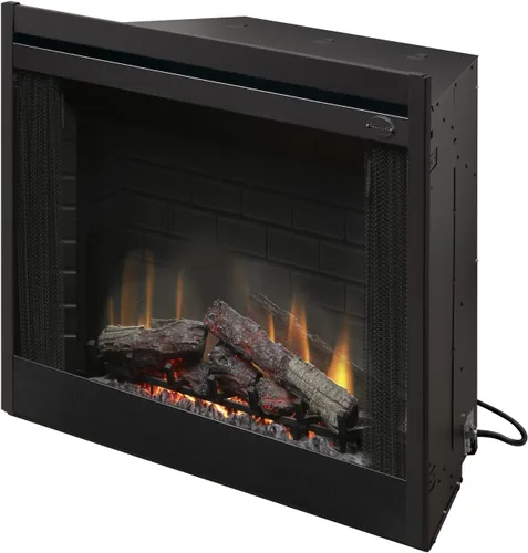 Dimplex BF39DXP - Caja de fuego eléctrica incorporada de lujo de 39 pulgadas con troncos de resina y respaldo de ladrillo
